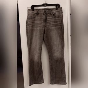 White House Black Market High Rise Bootcut Cropped Jeans, Size 12, Gray